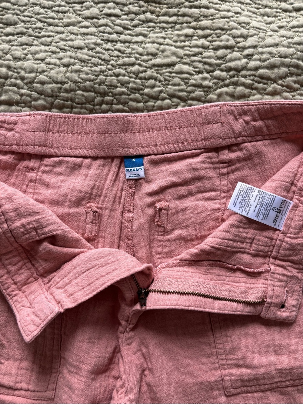 Old Navy Pale Pink Cotton Gauze Pants 10 - Picture 3 of 10